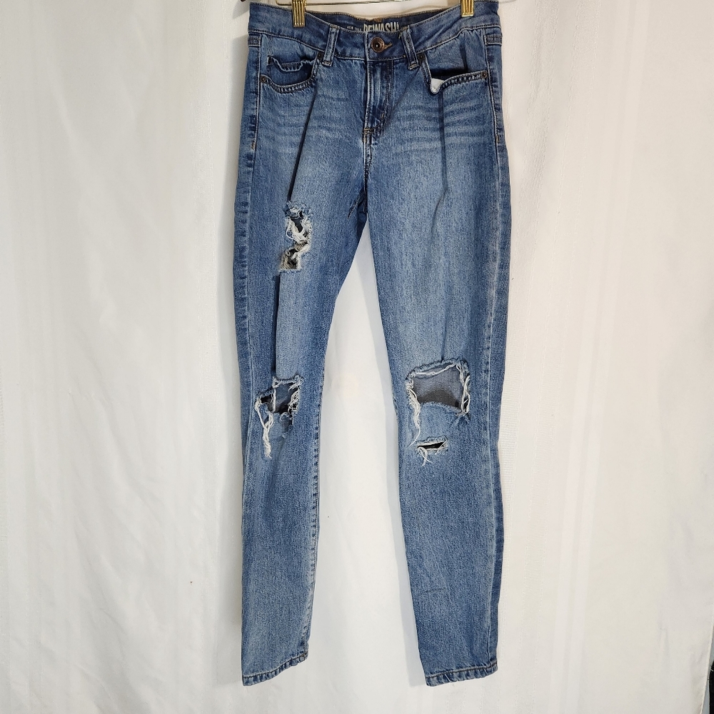 REWASH VINTAGE REUNION JEANS,  DISTRESSED,  SIZE 7
